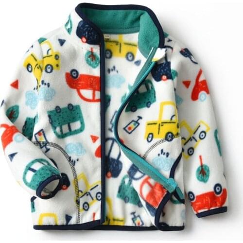 Children Jackets New Spring Autumn Coat Fleece Full Sleeve Jacket Boys Casual Cartoon Cars Print Coat Kids Cardigan Outerwear