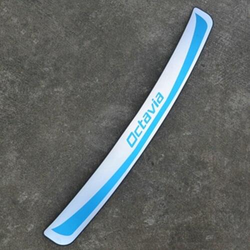 For Skoda Octavia 2014 2015 2016 2017 Car styling Stainless Steel Rear Trunk Bumper Protector Rear Scuff Plate Rear Door Sill