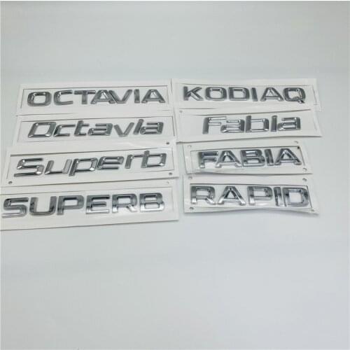 For Skoda OCTAVIA KODIAQ Superb Fabia Rapid Yeti KAROQ KAMIQ Roomster Emblem Rear Logo Letters