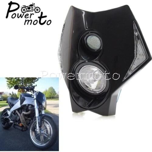 X2 Dual Sport Halogen & LED Off-Road Headlight MX Enduro Headlamp For Honda Yamaha Suzuki Supermoto Front Running Light Mask