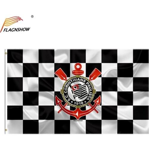 Corinthians Flag Banner Bandeira Bandera (3x5 Ft) Brazil Paulista Futbol Soccer