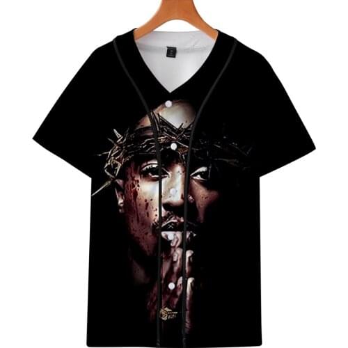 3D 2PAC New Clothes Summer Casual baseball t-shirt Women and Men Kawaii Clothes 2019 Tops Hot Sale Short Sleeve t-shirts plus