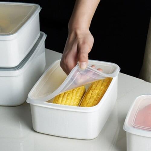 Refrigerator Large Capacity PP Storage Box Plastic Fruit Vegetable And Dried Fruit Sealed Storage Rectangular Storage Box