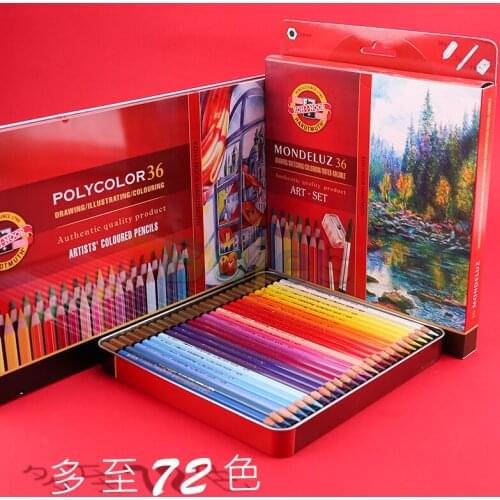 Koh-I-Noor Progresso Woodless Colored Pencil Set, Assorted Colored Pencils,Artist Polycolor36, Oily Color Pencil,CS(Origin)