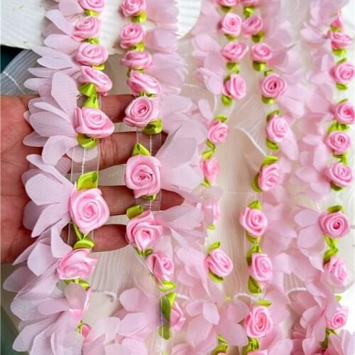 Beautiful Leaf Chiffon Applique Trend Lace Ribbon DIY Clothes Skirt Hat Bag Strap Headwear Gift Box Embellishment Accessories