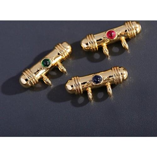 Colorful Pendan Twin Two Hole Charm Pendant 2021 New Real Gold Plated DIY Jewelry Accessories for Necklaces Making