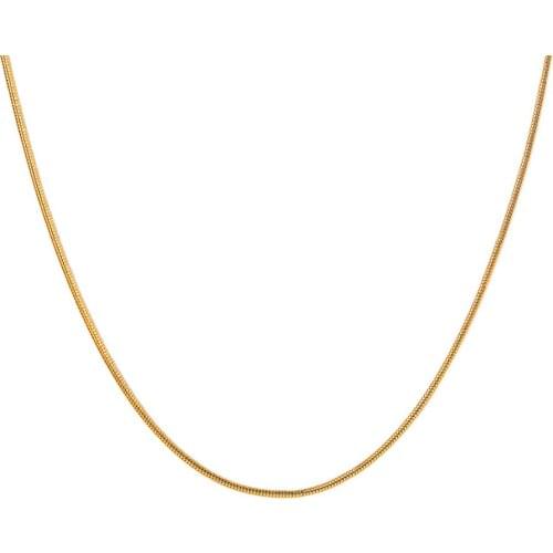 Hot Sale 316L Stainless Steel Round Snake Chain Necklace 1.2mm 18 in Gifts for Unisex Creative Birthday Gifts GN3471G