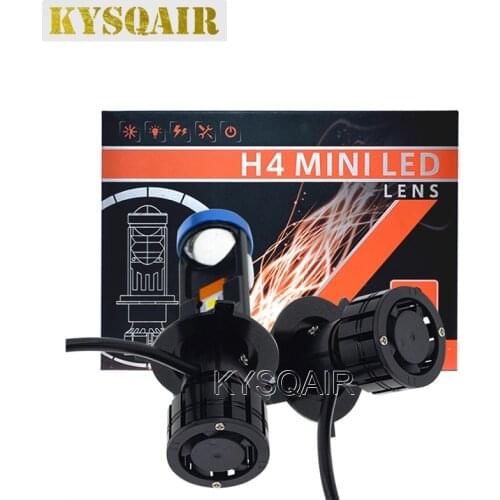 KYSQAIR New High Bright H4 LED Bulb Mini Projector Lens For Automobiles 12V 24V 6000K White Canbus LED H4 Hi/Low Beam Car Light
