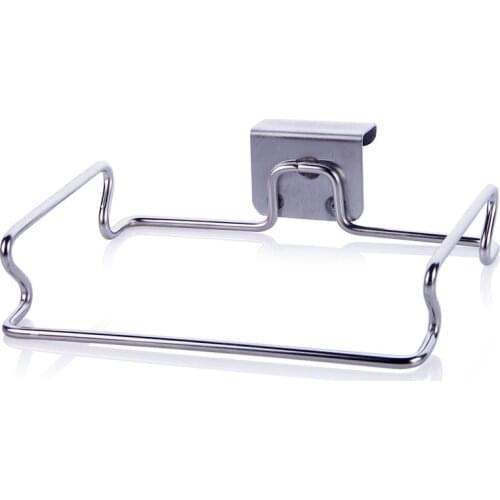 Metal Cupboard Door Back Hanging Trash Rack Storage Kitchen Garbage Rubbish Bag Can Holder Hanging Kitchen Cabinet Trash Rack