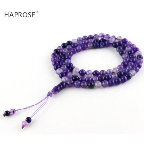 Fashion Necklace purple agate Stone Round Shape Prayer 99beads Islamic Muslim prayer beads tasbih 8-10mm Stone free shipping
