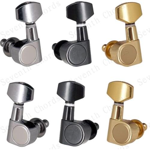 A Set 6 Pcs No ear Tuning Pegs Tuners Machine Heads Tuners For Acoustic Electric Guitar - No need Screw Mounting 2 pin Locking