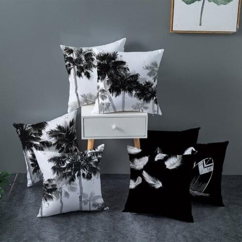 Pillowcases Ink Painting Cushion Cover for Sofa Abstract Plants Decorative Throw Pillows Covers Office Car Home Decor 45*45cm/pc