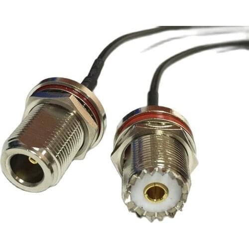 New UHF Female Jack nut SO239 Switch N Female bulkhead RG174 Jumper Cable 20CM 8" Adapter Wholesale Fast Ship