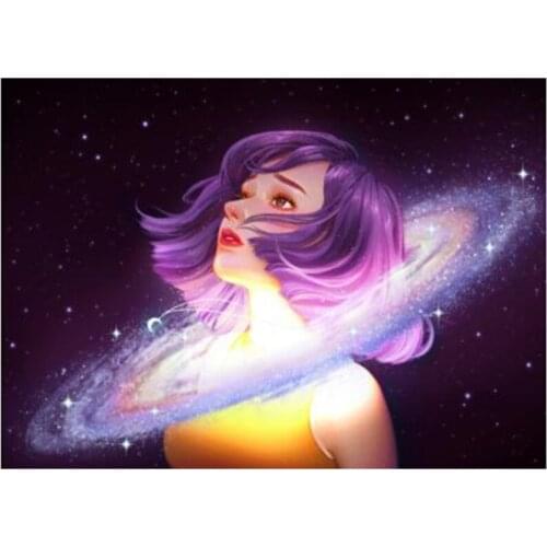 New Arrivals 5D DIY Full Round Diamond Painting Cartoon Girl 3D Embroidery Cross Stitch Rhinestone Mosaic Home Decor Art Y1258