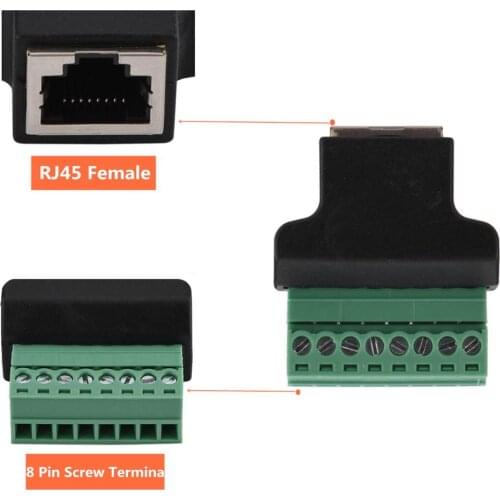RJ45 Female to AV 8 Pin 8P8C Screw Terminal Adapter Block ADAPTER Converter