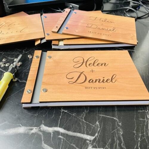 Personalized Guestbook Sign For Wedding Custom Rustic Memory Wooden Guest Signatures Book Album Baptism Mariage Decoration