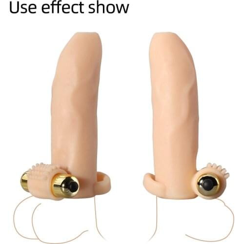 Vibrating ring penis sleeve trainer masturbation Cock Ring Vagina Pussy Ejaculation Delay reusable condoms sex toys for men