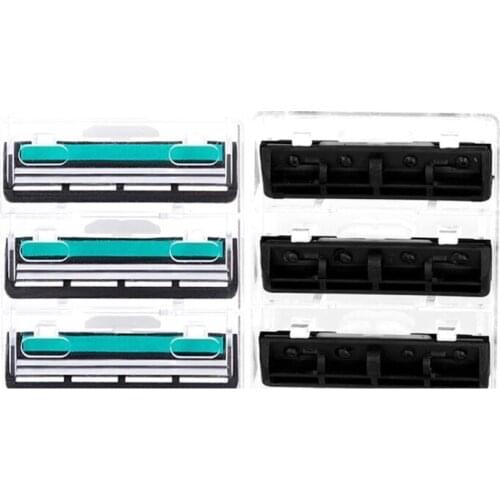 Professional Men Double Blade Head Floating Cutter Head Razor Portable 2 Tool Holders and 42 Tool Heads Set for Male Shaving