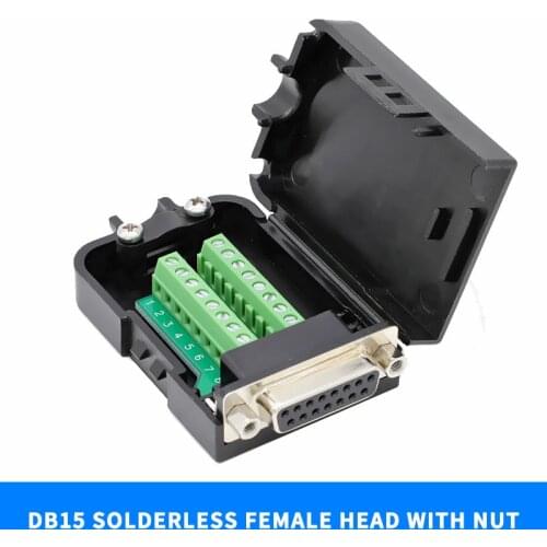 DB15 Connector RS232 2/Row D-SUB 15-Pin Welding-Free Female Male Connector Breakout Terminals Plug Wire Solderless Connectors