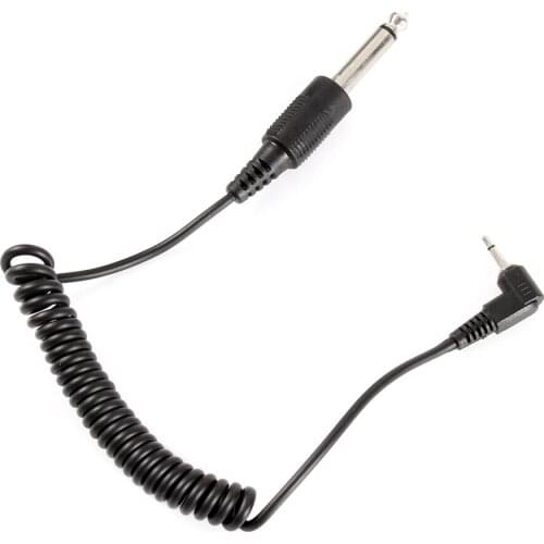 3.5mm Plug to 6.35mm Male Flash PC Sync Cord Spring Coiled Spiral Cable for Studio Flash Trigger