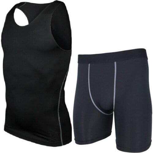Sports training tight vest shorts suit running workout clothes quick-drying sweat suit