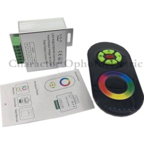 LED RGB Controller 12V 24V 18A 3 Channels Black White RGB Touch Controller for SMD 5050 RGB LED Strip Light