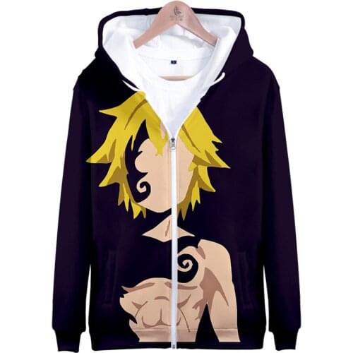 Seven Deadly Sins Hoodie Nanatsu No Taizai Meliodas Hoodies Casual Zipper Sweatshirt Male Long Sleeve Autumn Winter Jacket Coat
