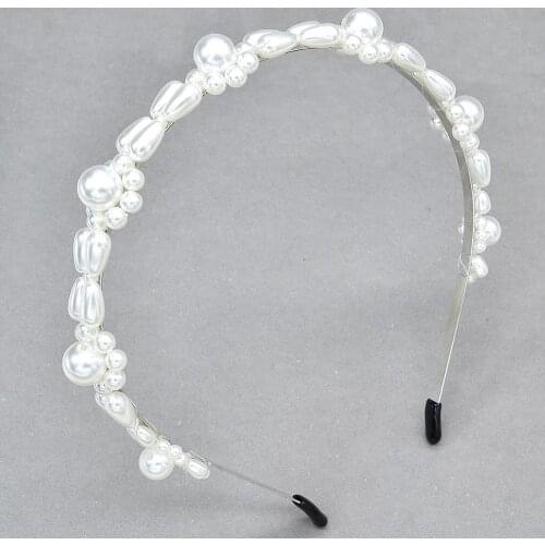 2 Styles New Girl Elegant Full Pearls Hairbands for Women Flower Crowns Tiaras Lady Summer Party Hair Accessories Headdress