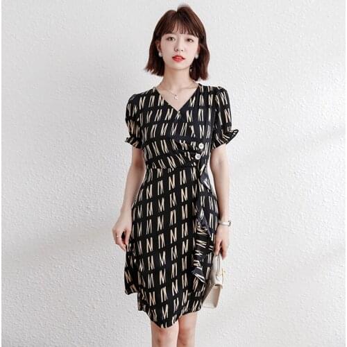 Summer Style Chiffon Midi Dress High Waist Dress Female Office Lady Vestidos Chic Pastel Dress Female Clothes For Women
