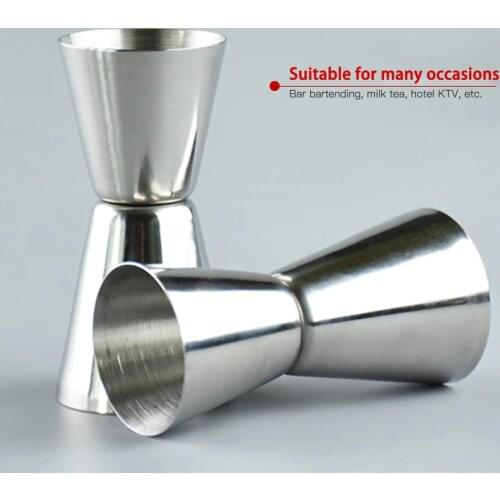 1pc 15/30ml Stainless Steel Cocktail Shaker Measure Cup Dual Shot Drink Spirit Measure Jigger Kitchen Tools 30P