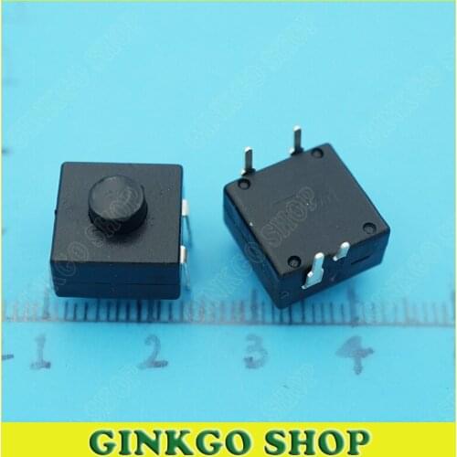 10pcs/lot 214A 4Pins 2 On 1 Off Self-Locking Flashlight Push Buttons Switches Multifunction Switchs