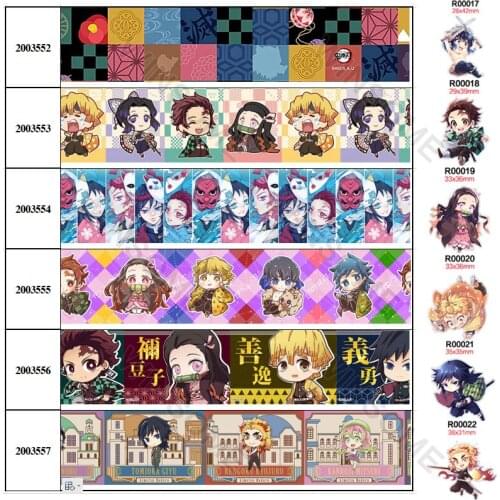 10yards Japanese cartoon character printed grosgrain ribbon,planar resins 30 pcs