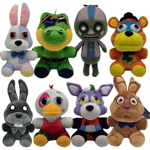 18CM Kawaii FNAF Plush Toys Freddy Fazbear FNAF Plushie Doll Bear Foxy Rabbit Animal Stuffed Toy for Kids Birthday Gifts