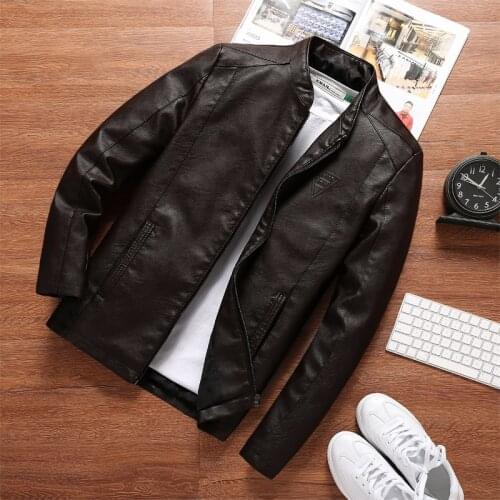 2019 Chinese brand Mens leather jacket Slim Leather Jacket Men Fashion Leather Coats large size 8xl