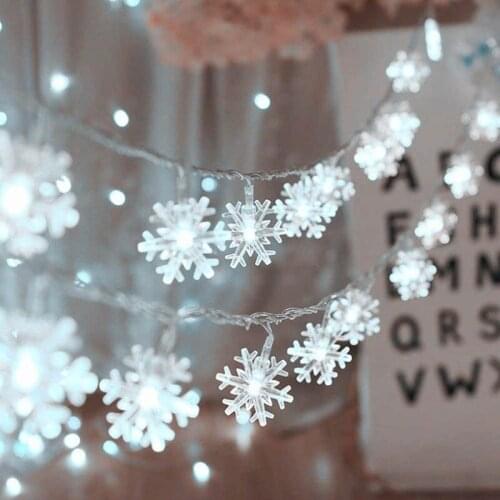 2020 Christmas Lights Snowflake LED String Fairy Lights Xmas Garden Party Decor Indoor Outdoor Decorations for Home Navidad New