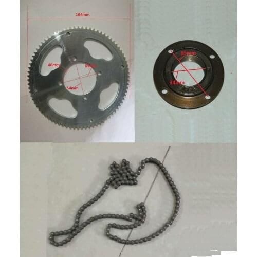 55T 65T 80T Sprocket &25H Chain &Clutch Bearing Freewheel 54MM Rear Sprocket Drive Plate for Electric scooter
