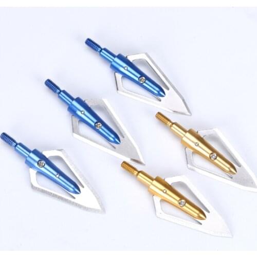 Archery Broadhead Blade Broad Stainless Steel 100 Grain 6.6cm 2.3cm Compound Recurve Bow Archery Arrow Hunting Arrow