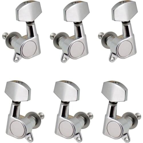 6pcs Sealed Guitar String Pegs Locking Tuner 3L3R Tuning Pegs String Tuners Electric Acoustic Machine Heads Knobs 3 Left 3 Right