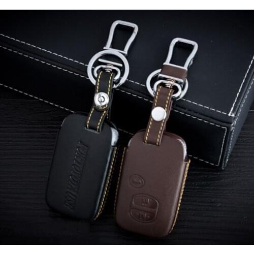 Car Genuine Leather Key Case Holder For Toyota Land Cruiser Camry Crown Raiz Prado Auto Key Cover Accessories
