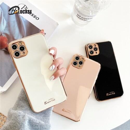 Lujosa Carcasa Galvanizada Chapada En Oro Para Iphone Gold Plating Case for Iphone 11 11pro Max 7 8 6 6s Plus Fitted Case