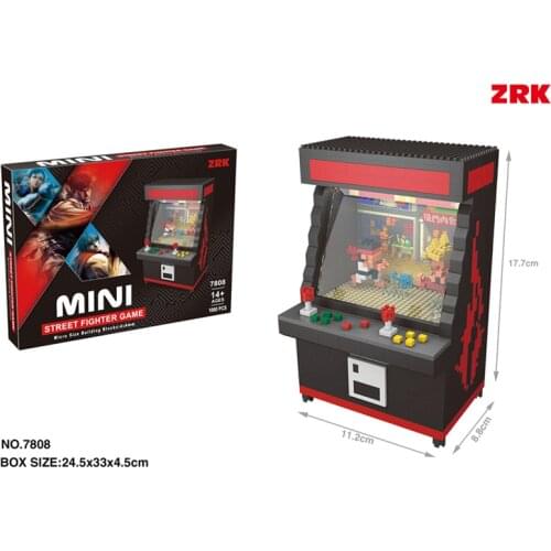 DIY Funny Fighter Arcadegames micro diamond building block Game Console assemblage bricks toys block with led light