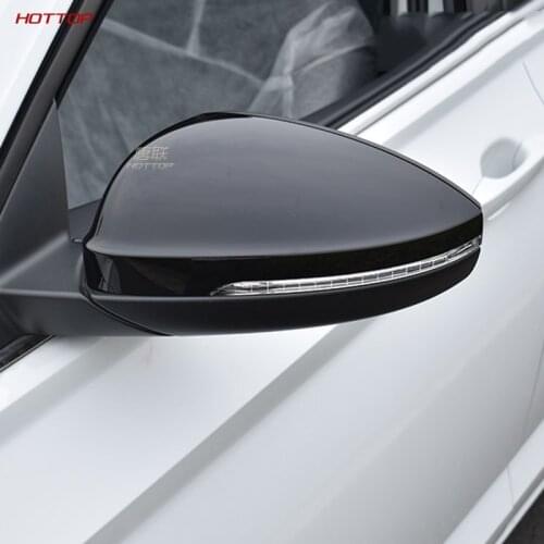 For 2014-2019 Vw Golf Mk7 7.5 Mirror Covers Caps RearView Mirror Case Cover Carbon Look Bright Black Cover 2 Pieces