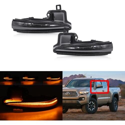Smoked Dynamic Amber Led Side Mirror Turn Signal Blinker Lights For Toyota Tacoma MK3 N300 Highlander MK4 RAV4 MK5 Alphard MK3
