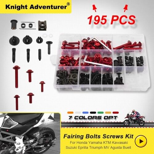 195PCS/Set CNC Alloy M6 M5 High Quality Fairing Bolts Kit Bodywork Screws Nut For Motorcycle 7 Colors