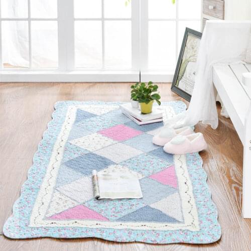 Living Room Handmade Cotton Patchwork Carpet Large Patchwork Floor Socks Non-slip Doormat Bedroom Decoration Carpet