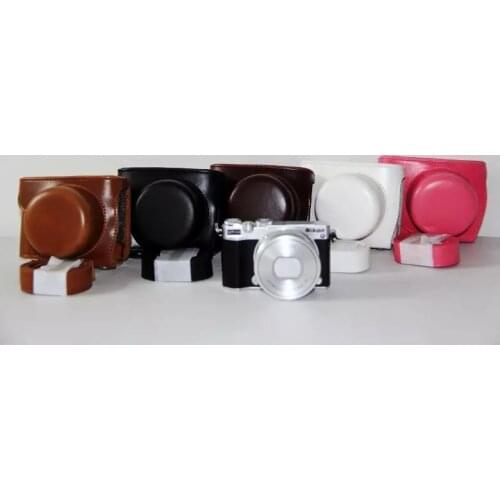 Leather Camera Case Bag+ Shoulder Strap for Nikon 1 J5 Digital Camera case 10-30mm