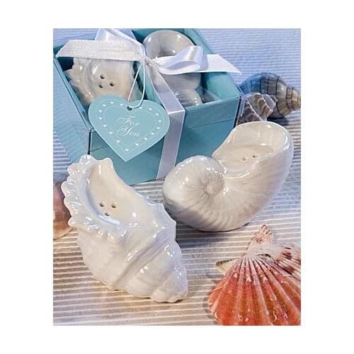 Cooking tools Creative wedding supplies wholesale beach wedding favors gift conch seasoning cans salt pepper pot