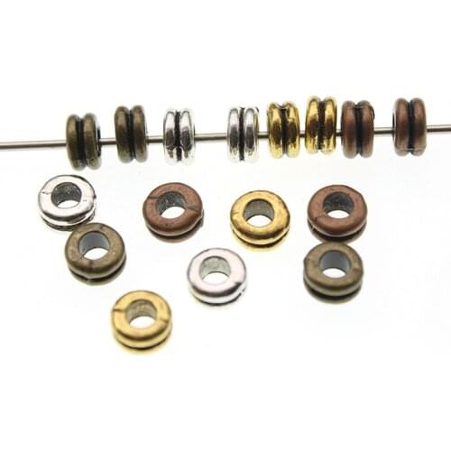 50pcs 6mm Metal Wheel Round Spacer Beads For Jewelry Making DIY Handmade Charm Bracelet Necklace Jewelry Accessories Z950