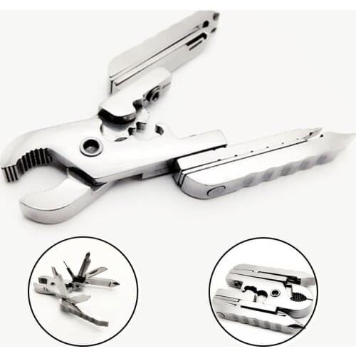 Multifunctional Plier Keychain Combination Mini EDC Foldable Crimping Tool Wire Cutter Striper Screwdriver Pocket Multitool