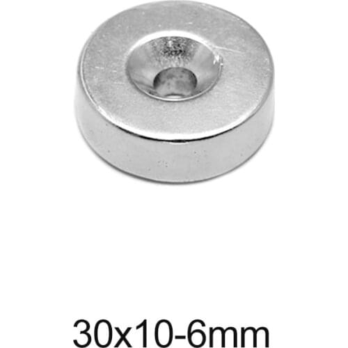 1~10PCSPCS 30x10-6 Powerful Magnetic Magnets Disc 30*10 mm Hole 6mm Round Permanent Neodymium Magnet N35 30X10-6mm 30*10-6 mm